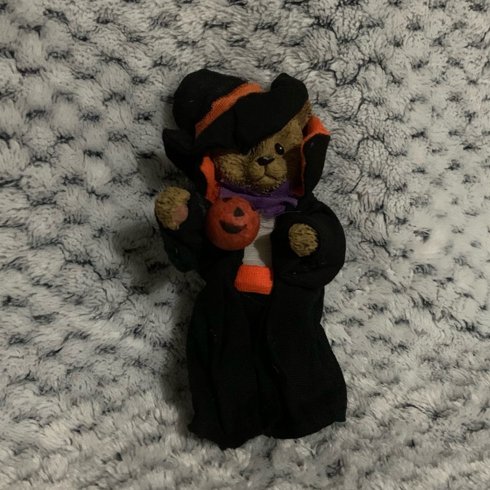 Halloween Teddy Bear in Black and Orange Costume